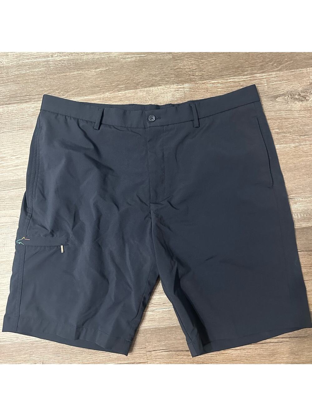 Greg Norman Collection Black Flat Front Shorts Modern Fit